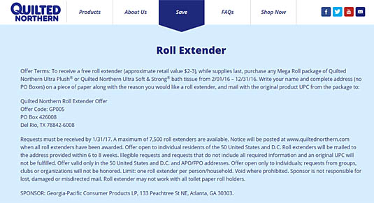 Quilted Northern Roll Extender Offer | Happy Simple Living blog