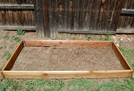 smraisedgarden2a Cedar raised garden just after being built.