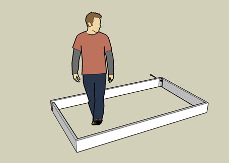 Raised garden bed plan Raised garden bed plan drawing.