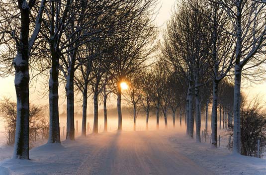 winter sunset