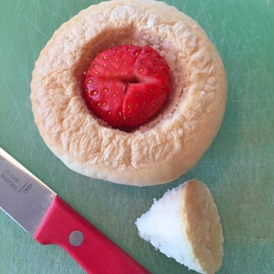 Strawberry filled cupcake