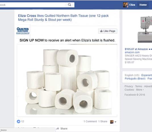 Parody Facebook toilet paper page