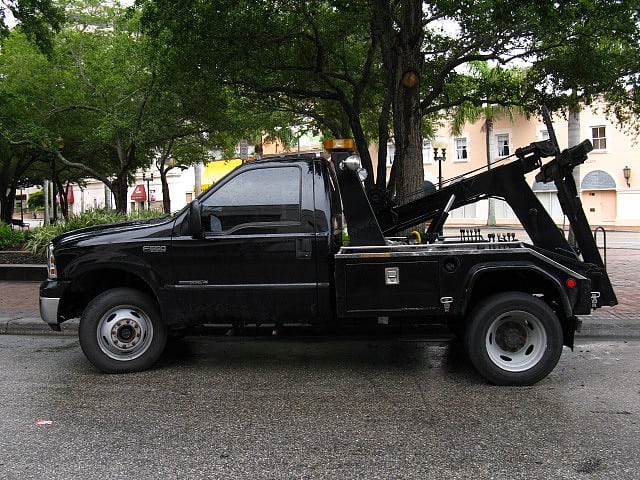 Tow truck at Happy Simple Living blog